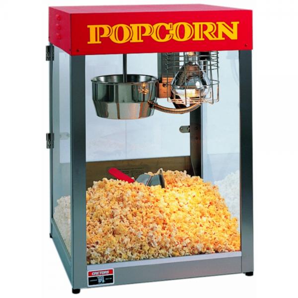 Relatieve grootte limoen Verscheidenheid Popcornmachines en benodigdheden popcorn in verkoop.